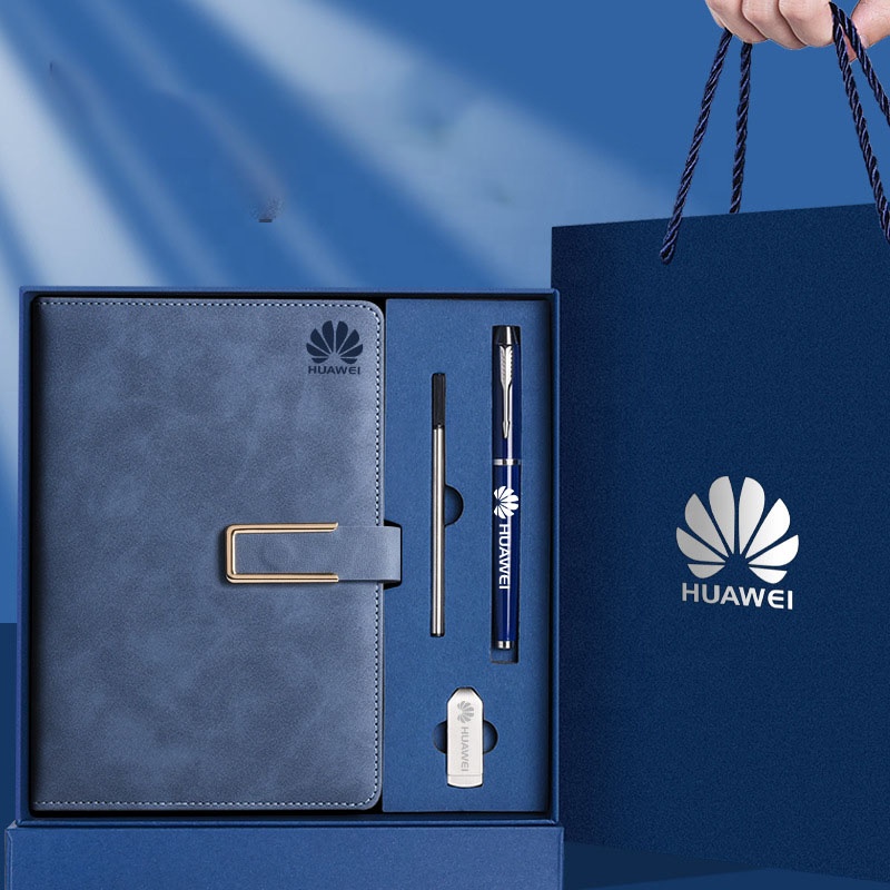 Promotion Gifts Marketing Products Company Corporate Notebook With Pen Flash Drive Business Gift Set