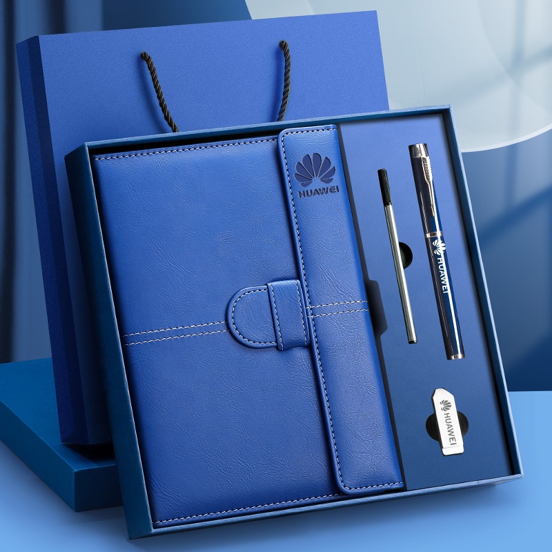 Promotional Custom Luxury Corporate Journal Notebook And Flash Drive Business Gift Box Set