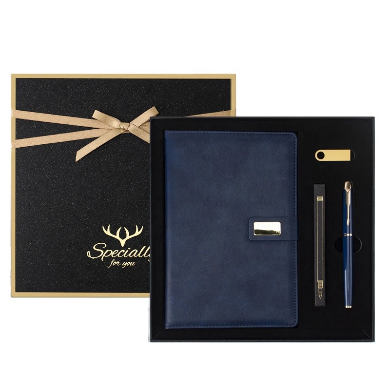 Gift Sets Promotional Notebook Usb Drive With Metal Pen And Refills Suitable For Graduation Ceremony