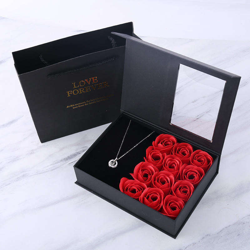 Hot Selling New Desgin Preserved Rose Jewelry Box For Wedding Anniversaries Marriage Proposals