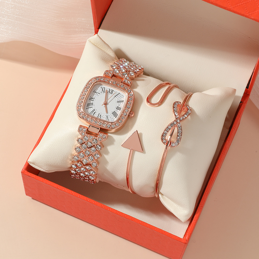 Hot Sell Mother'S Day Christmas Anniversary Gift Set Watch And Bracelet 3 Pcs/Set