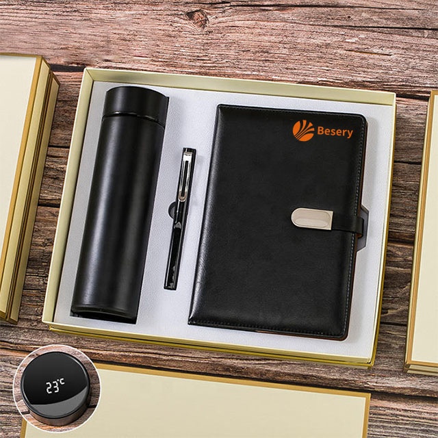 Business Leather Notebook Men Power Bank Gift Box Set Corporate Luxury Promotional