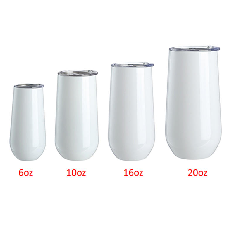 Wholesale 6oz Sublimation Wine Tumblers Straight Double Wall Vacuum Stainless Steel Coffee Mug 