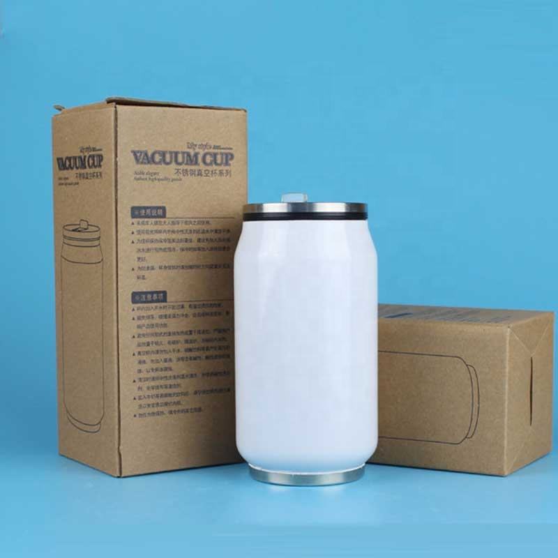 Wholesale Custom 12 17 20 Oz Sublimation Blanks Diy Soda Cola Can Shape Tumbler Vacuum Water Bottle 