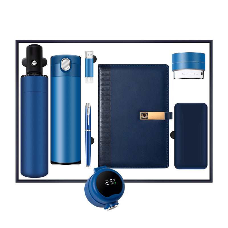 Corporate Souvenir Notebook Vaccum Flask Power Bank Umbrella Promotional business gift set